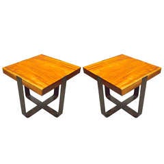Pair of Side Tables Circa 1960 France Made after a Pierre Chareau Design
