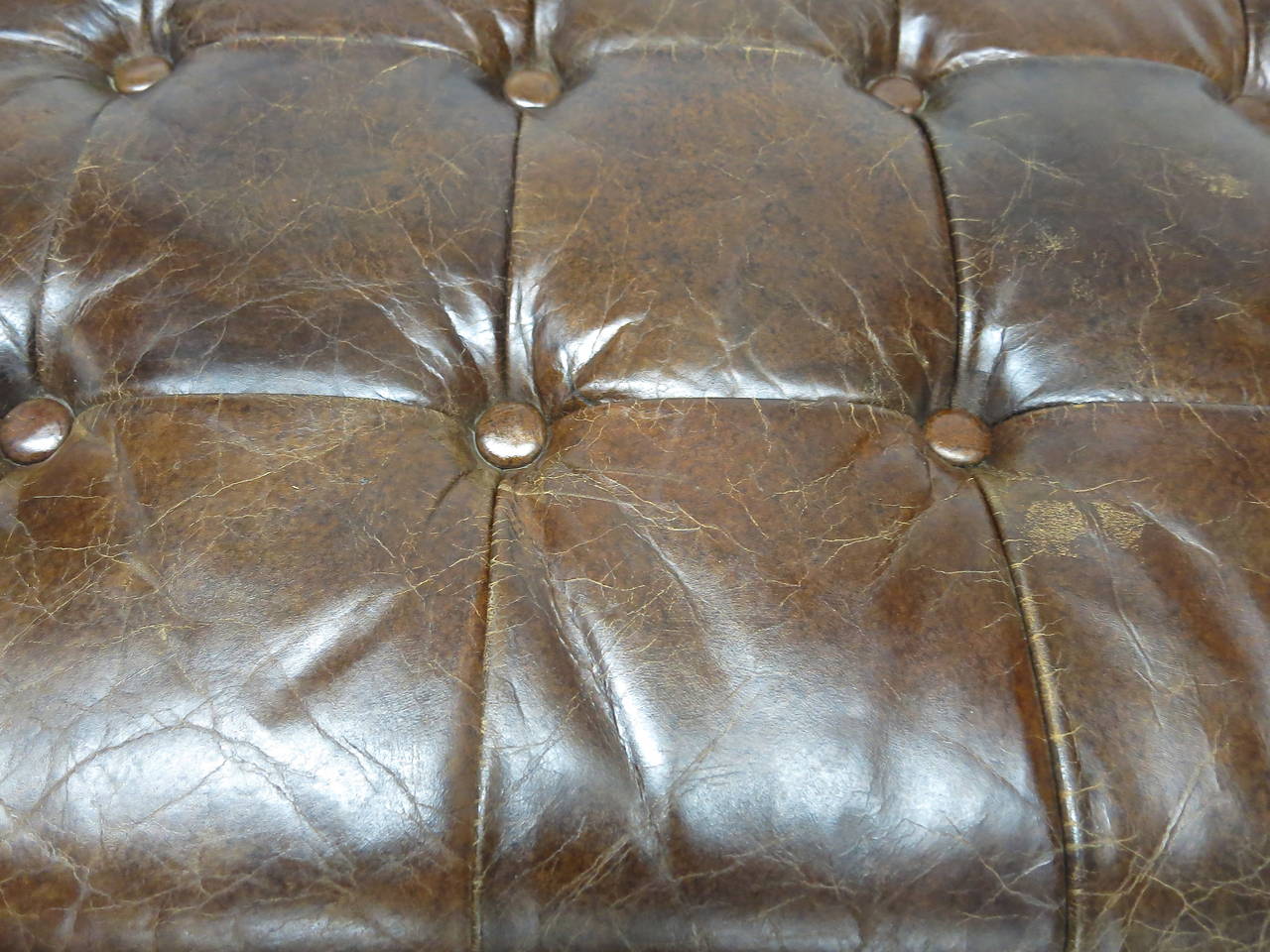 Bench in Brushed Steel and Tufted Leather, Made in France, circa 1975 1