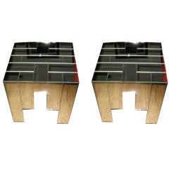 PAIR OF MIRROR SIDE/END TABLES BY JACQUES GRANGE FOR CARL 1970'S