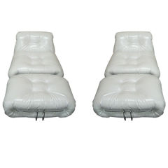 PAIR OF CHAIRS AND OTTOMANS BY TOBIA SCARPA