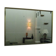 Large Mirror with Brass Trim