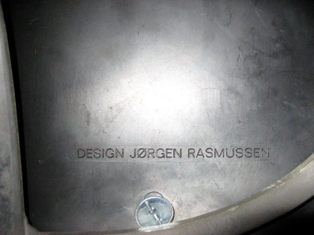Metal Pair Of Desk Chairs Signed Jorgen Rasmussen, Made In Denmark