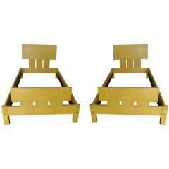 Pair of Custom Twin Beds by John Dunnigan American Circa 1980