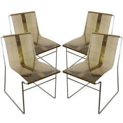 SET OF 4 DINING CHAIRS BY JACQUES CHARPENTIER, FRENCH CIRCA 1970