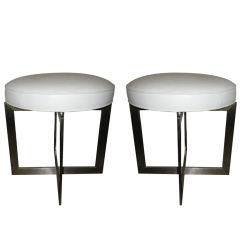 Pair Of Stools By Francois Monnet French Circa 1970's