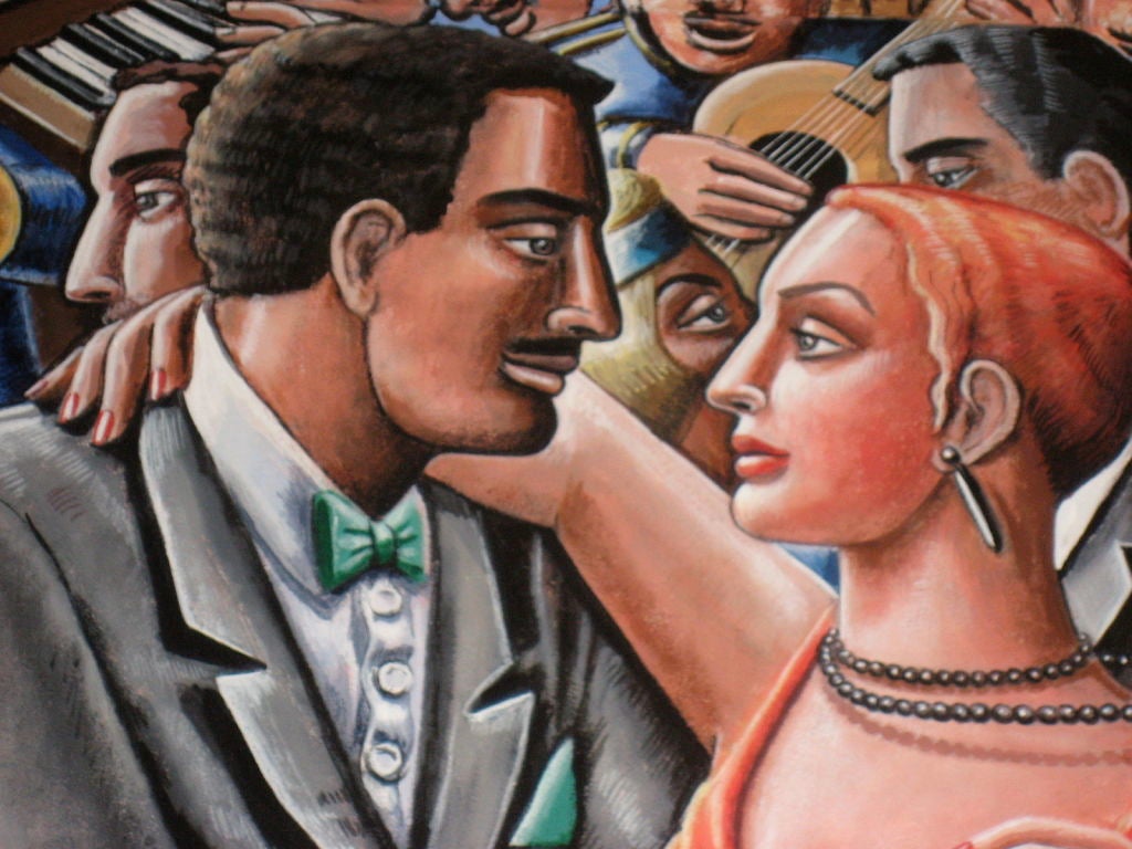 20th Century Acrylic on Canvas Signed P.J. Crook Named Tango 1998 England