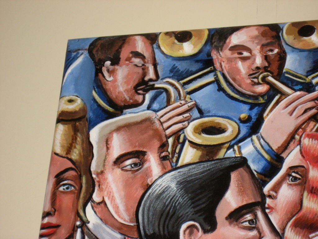 Acrylic on Canvas Signed P.J. Crook Named Tango 1998 England 1