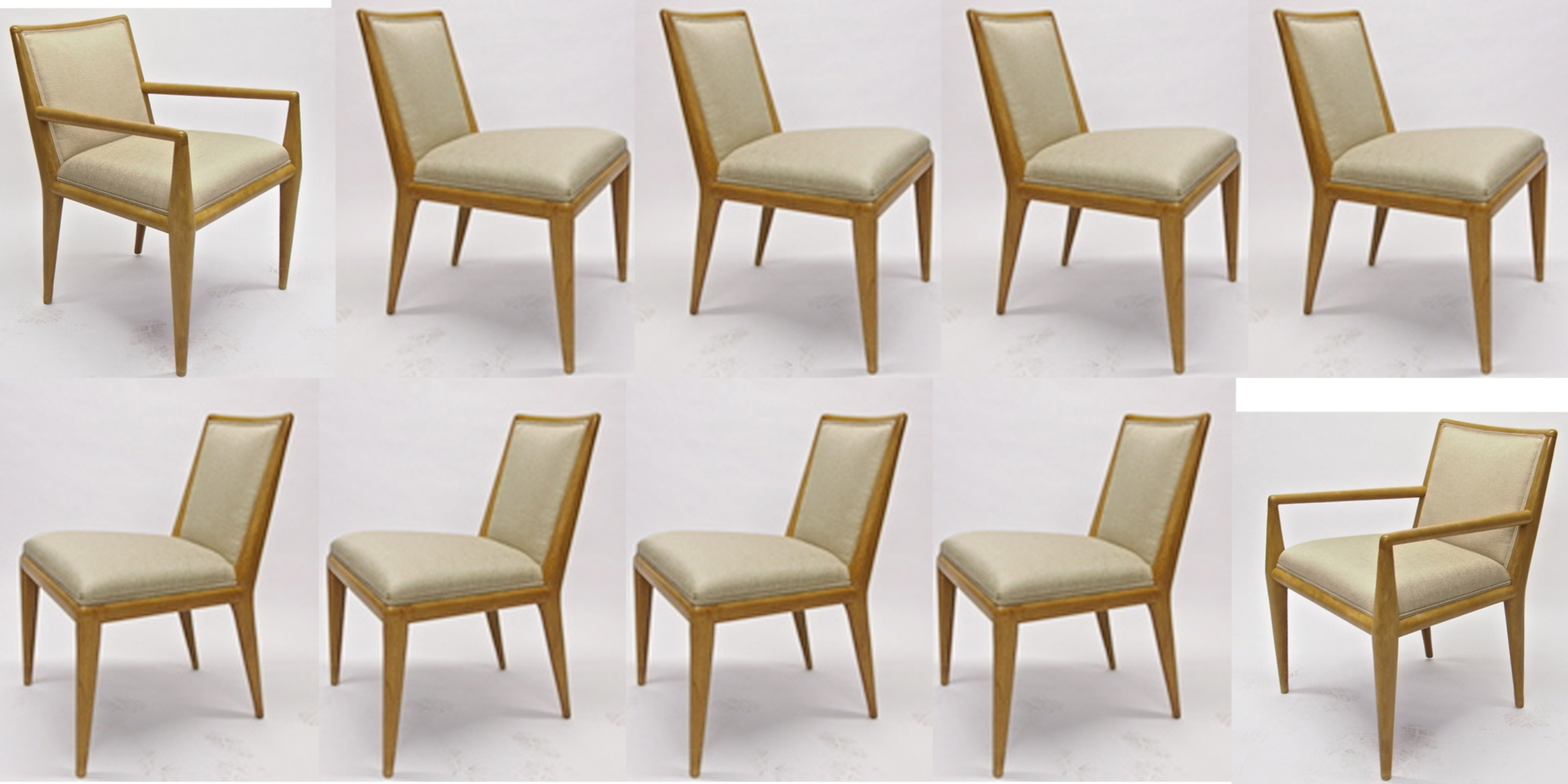 Ten Dining Chairs by Robsjohn-Gibbings for Widdicomb Circa 1950 USA