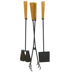 Vintage Set of Wall Mount Fire Tools, circa 1950