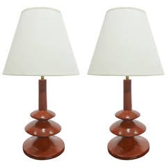 Pair of Table Lamps Original Design by Giacometti for Jean Michel Frank