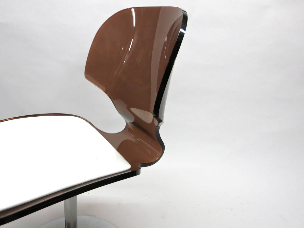Pair of Swivel Chairs in Smoked Lucite, circa 1970 2