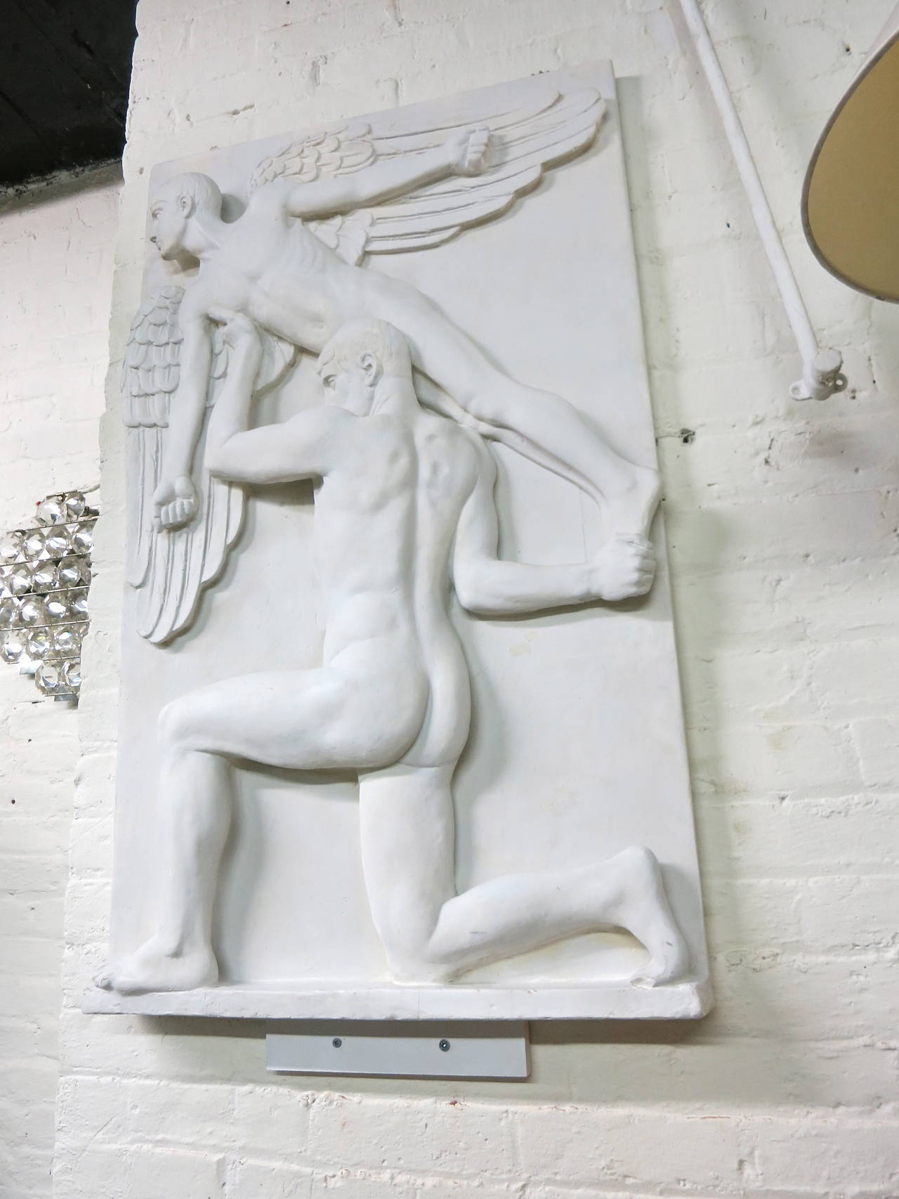 Unknown Wall Mount Sculpture in Molded Plaster, circa 1960
