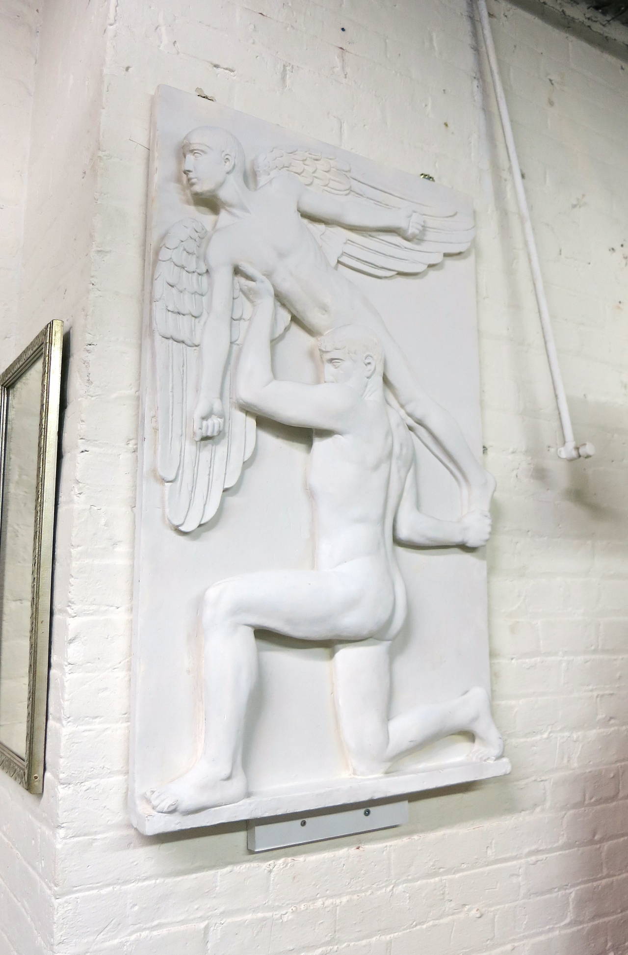 Cast Wall Mount Sculpture in Molded Plaster, circa 1960