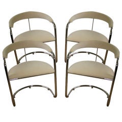 Set Of Four Dining Chairs By Thonet American 1970