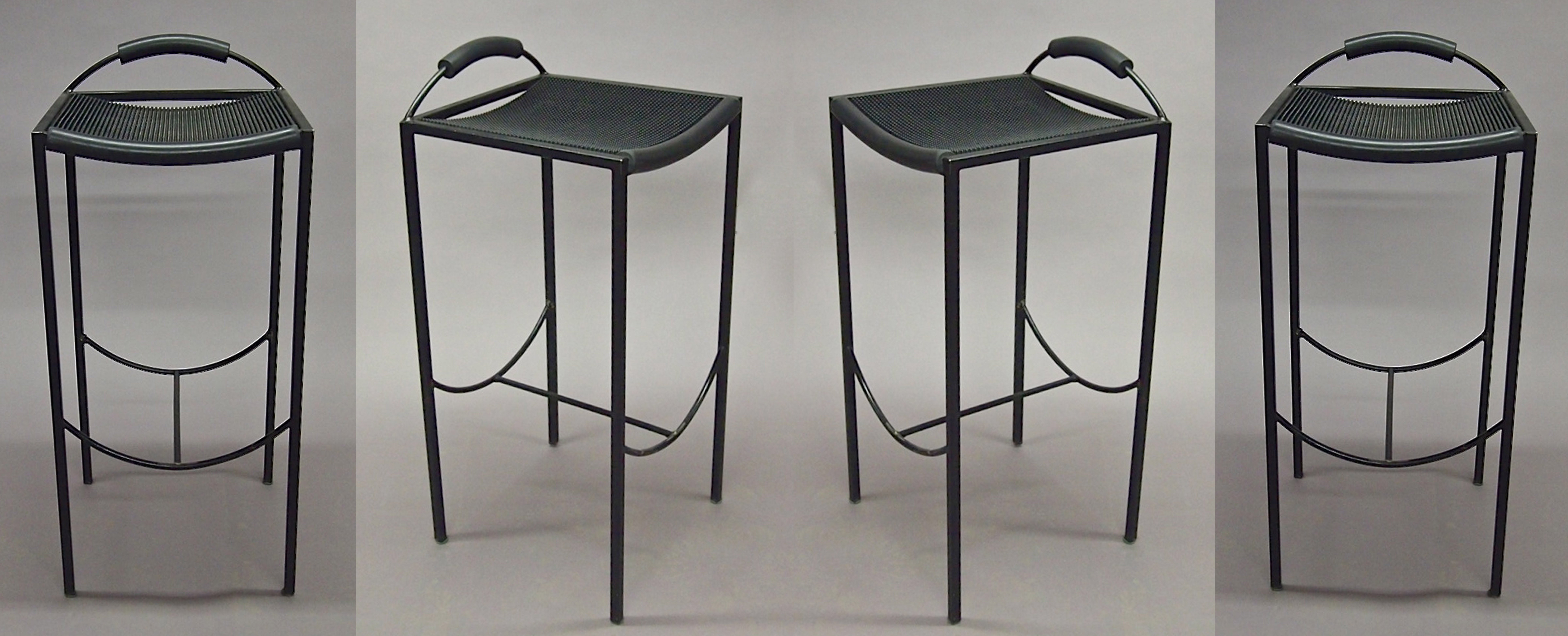 Set of Four Stools by Maurizio Peregalli Signed Zeus, circa 1980, Italy