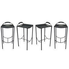 Set of Four Stools by Maurizio Peregalli Signed Zeus, circa 1980, Italy 3
