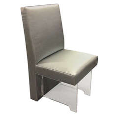 Single Chair In Teal Silk After Vladimir Kagan Circa 1960 Made In America