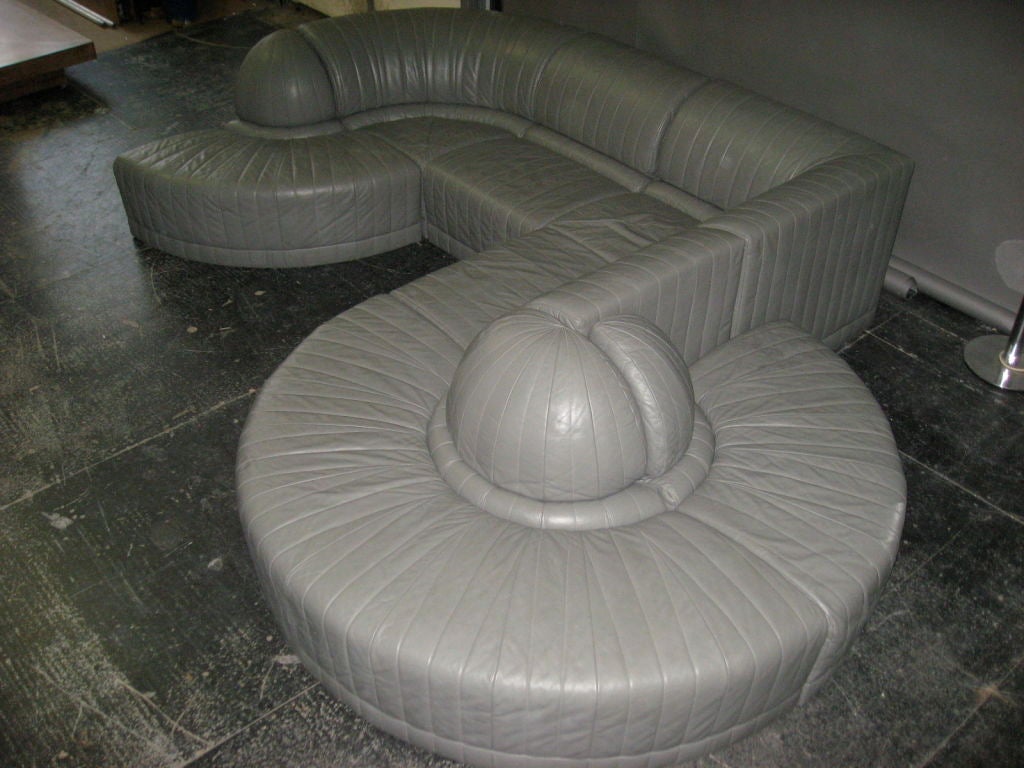 Leather Sectional Sofa By Roche Bobois 1985 Italy
