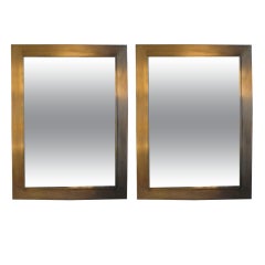 Pair or Solid Bronze Mirrors made for Takashimaya  Store NYC 1981