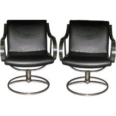 Vintage Pair of Swivel Chairs by Warren Platner Circa 1965