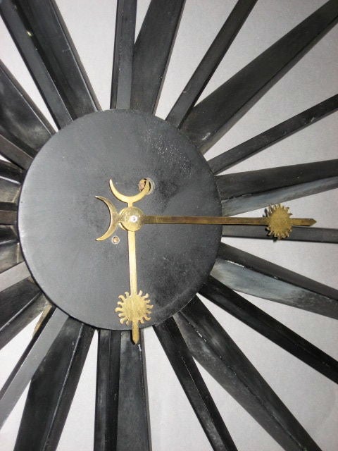 Mid-Century Modern Starburst Clock Circa 1950 American
