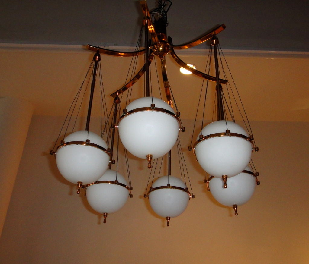 Ceiling Fixture by Stilnovo Italian Circa 1960 In Excellent Condition In Jersey City, NJ