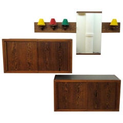 Vintage Wall Unit and Mirror by André Sornay French 1950's