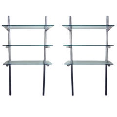 Pair of Wall mounted shelving Units American 1980's