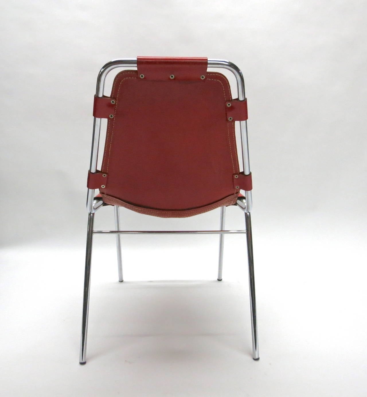  Four Rare Red Chairs Designed by Charlotte Perriand, France Circa 1955 2