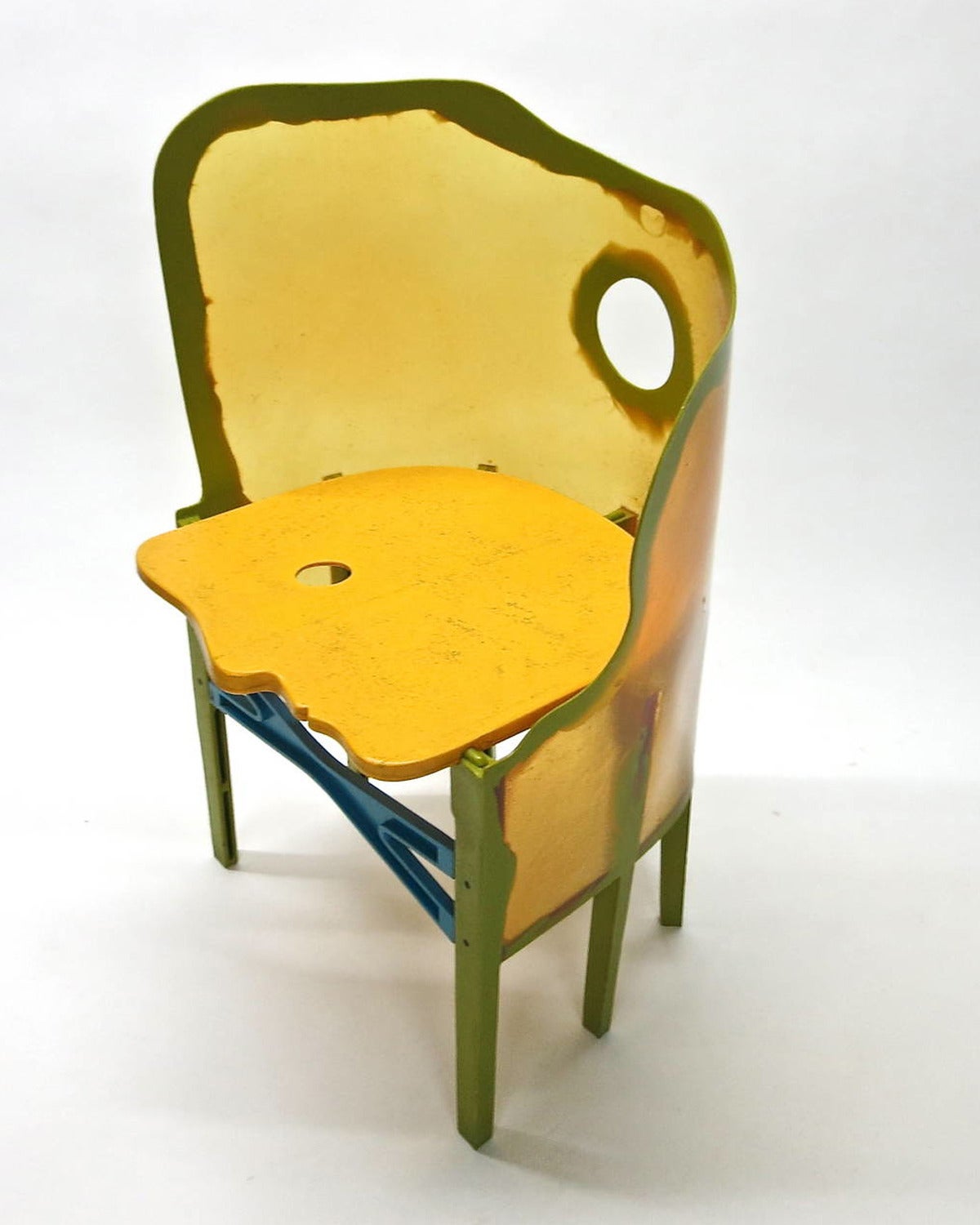 One of the first Crosby chairs from The Open Sky Collection that were made by Gaetano Pesce in 1995 from his Crosby Street studio. They were acquired directly from their only owner who purchased them from a Soho gallery. Each chair's seat is in the