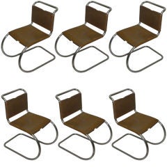 Set of Six MR 10 Chairs by Mies Van Der Rohe American Circa 1960