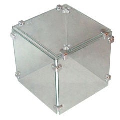 Glass Cube Side Table American 1980's