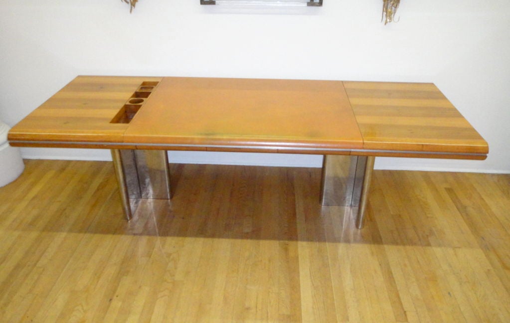 Mid-Century Modern Executive Desk by Hans von Klier for Skipper Italian Circa 1970