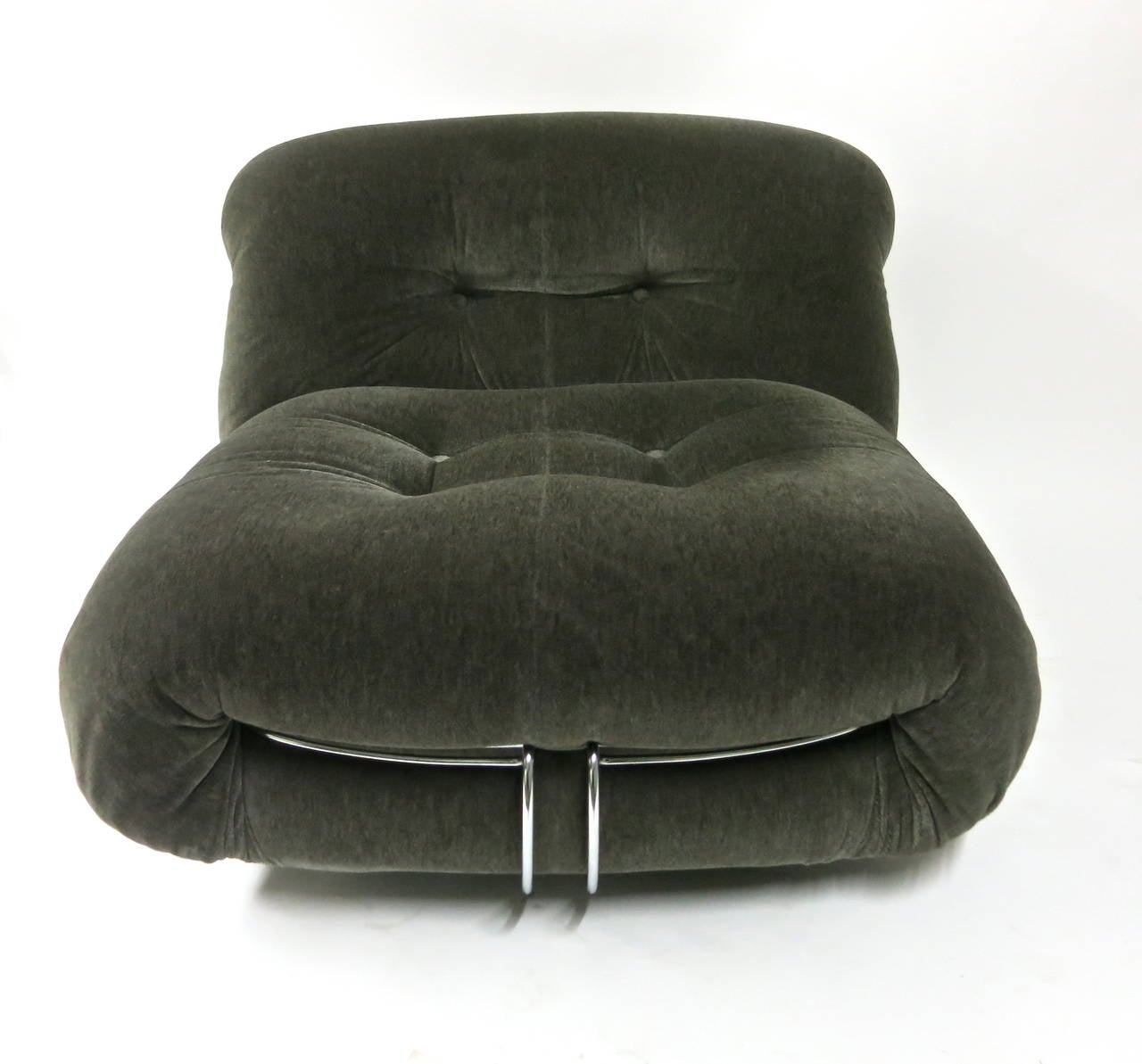 Mid-Century Modern Soriano Chair and Ottoman by Tobia Scarpa for Cassina
