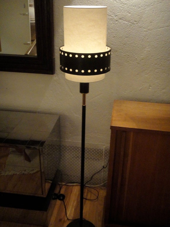 Metal Floor Lamp by Jaques Adnet French 1930's