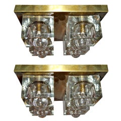 Used Pair of Sconces or Ceiling lights circa 1970 Italian