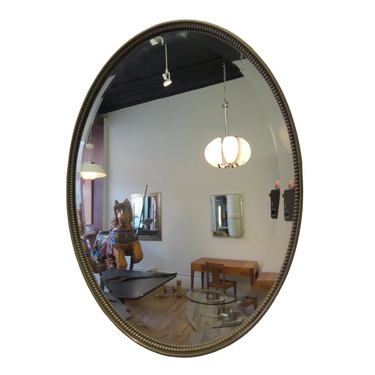 Oval Mirror in Nickel Circa 1940 American