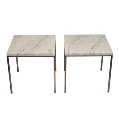 Pair of Solid Steel SIde/End Tables  American Circa 1970