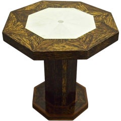 Octagonal Palmwood And Sharkskin Table Circa 1930 France