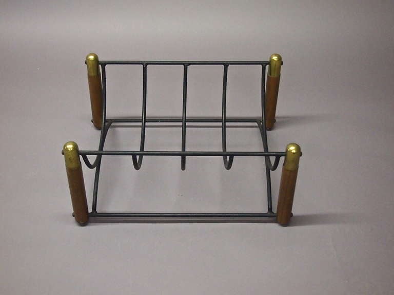 Set of Fireplace Tools with Log Holder Signed Seymour, circa 1940, American 3