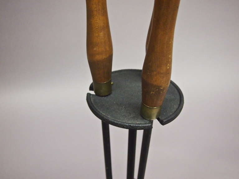Pair of Rustic Fireplace Tools by Seymour circa 1940 American In Excellent Condition In Jersey City, NJ
