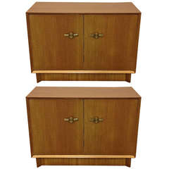 Pair of Dressers after Donald Deskey with Solid Brass Pulls Circa 1940 USA