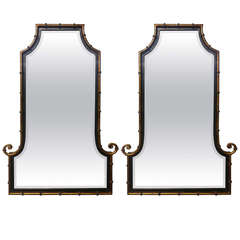 Pair of Amazing Mirrors Hand Crafted After James Mont Circa 1935 USA
