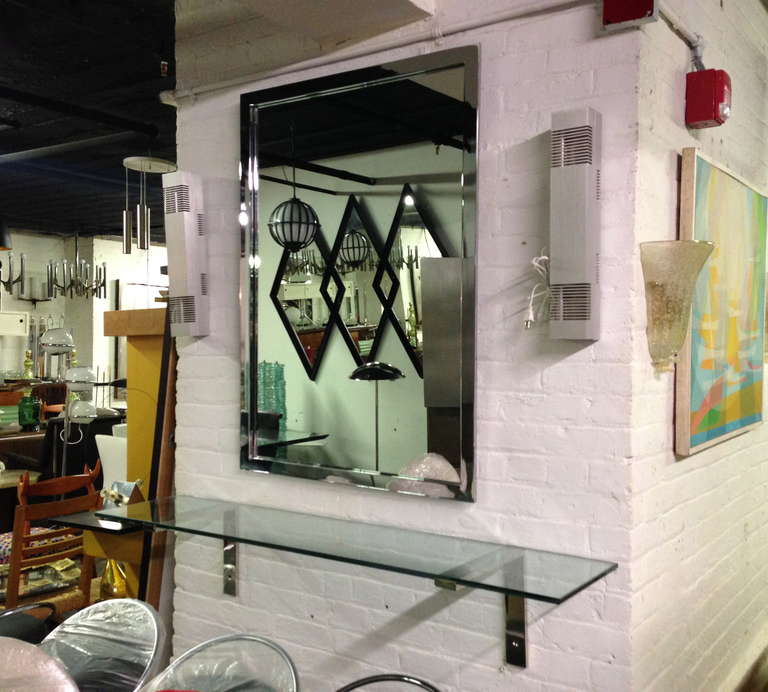Mid-Century Modern Console with Mirror in the style of Pace Collection Circa 1975 USA