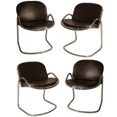 Set of Four Chairs by Gaston Rinaldi Circa 1970 Italy