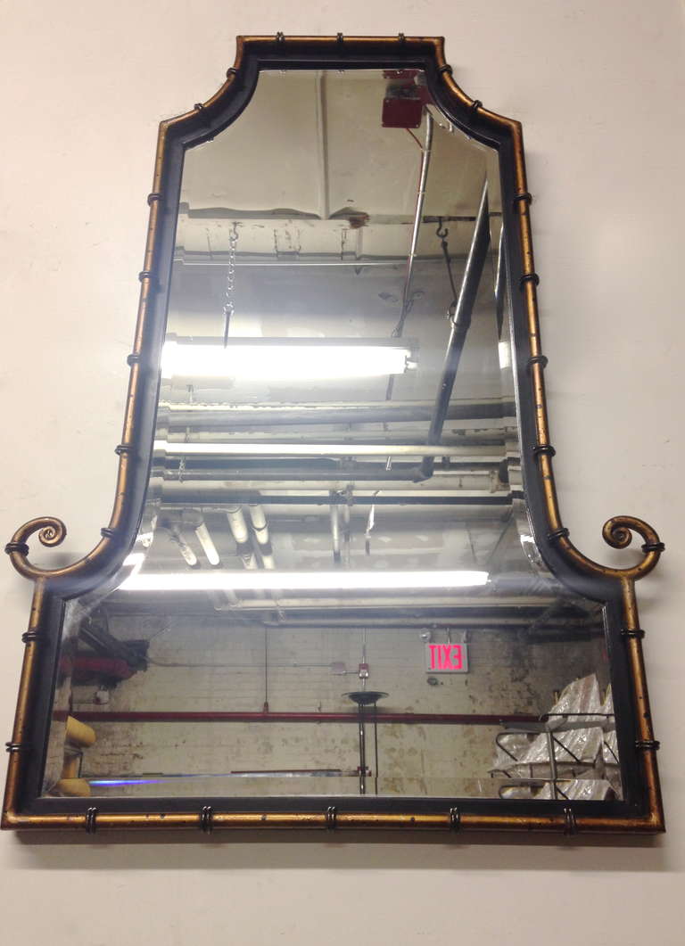 Beveled Mirror designed after James Mont Hand-Crafted, Circa 1935, Made in USA In Excellent Condition In Jersey City, NJ