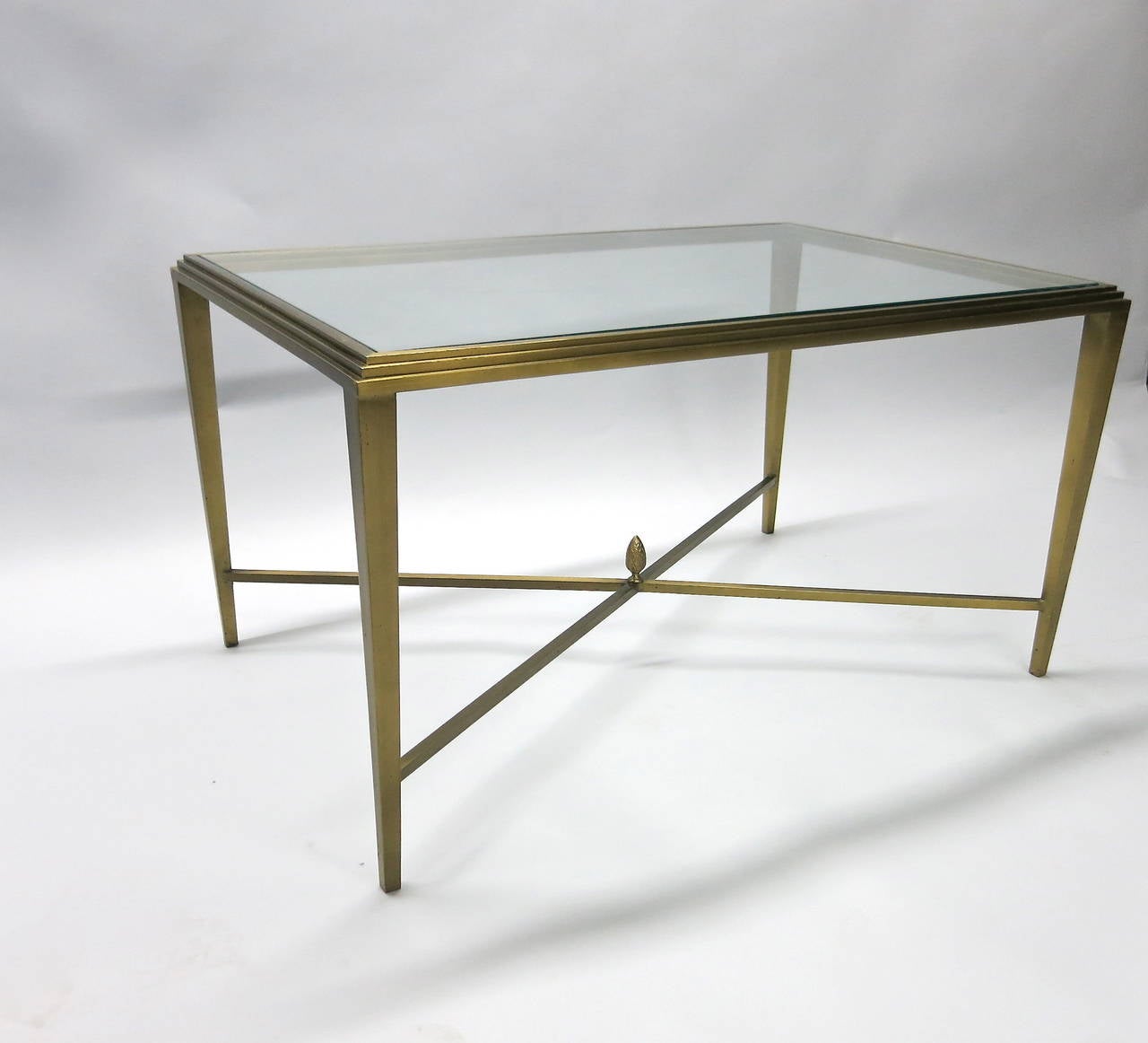 20th Century Coffee Table in Solid Brass, NYC circa 1985 For Sale