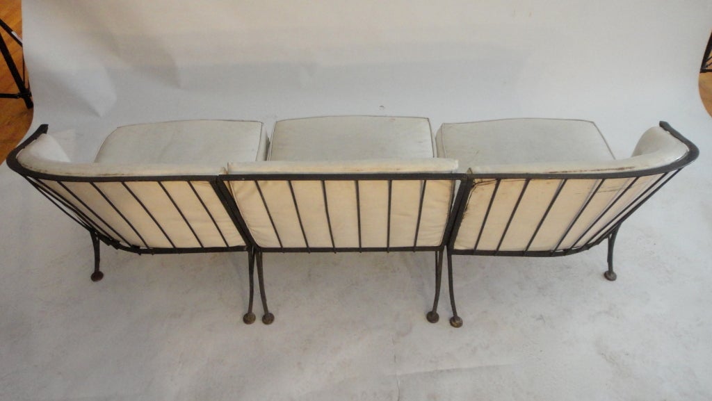 Metal 3Piece Garden Sofa  Woodard c1940 American 9pieces Available