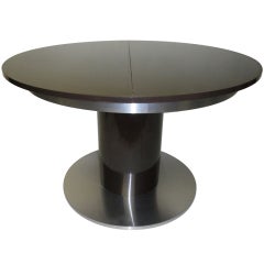 Round Dining Table with Concealed Extension, Marked Made in Italy circa 1970