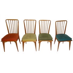 Set of Four Dining Chairs in the style of Gio Ponti Circa 1955 Italy